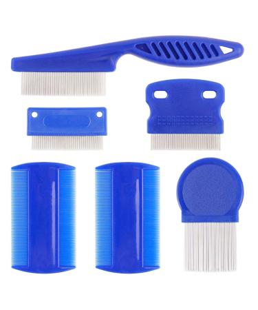 PET GROOMING MASSAGE 6-part flea comb set to remove tears of tears for cats and dogs lice bembs fine teeth pets float hair licks tick tools