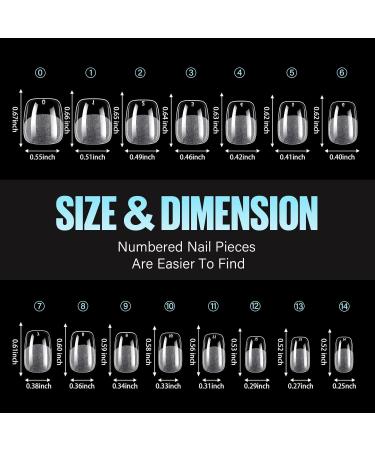 TOMICCA Soft Gel Nail Tips 240PCS Clear Half Matte Full Cover | Pre-Buff No File Nail Tips 12 Sizes | Nail Extensions for Salon and Home DIY - Buy Online on SooperMarket.com