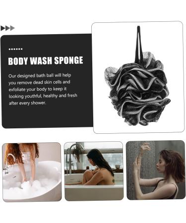Buy NOLITOY 4pcs Black Bath Balls - Durable Mesh Loofah Scrubber Sponges for Men | Portable Body Wash Solution - Buy Online on SooperMarket.com