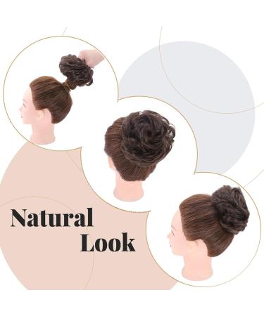 Scrunchie Hair Bun Extension Updo Hairpiece in Dark Brown & Auburn - 45g - Buy Online on SooperMarket.com
