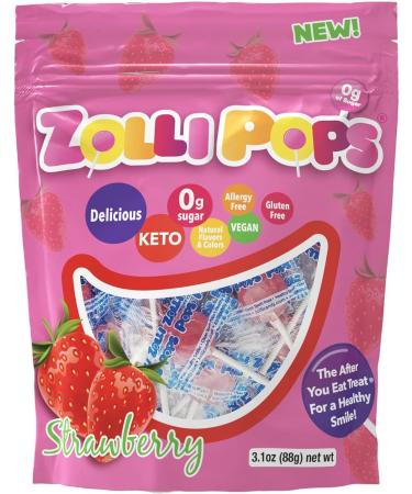 Zollipops Clean Teeth Lollipops AntiCavity Sugar Free Candy with Xylitol for a Healthy Smile Great for Kids Diabetics and Keto DietStrawberry Strawberry 2 x 15 Count 30 in Total Pack of 2 - Buy Online on SooperMarket.com