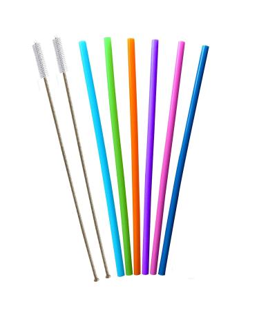 Tegion 12 Inch Extra Long Reusable Silicone Straight Straws for Extra Tall Tumbler 40 OZ Hydro Flask 32 OZ Blender Bottle Nutribullet  Nutri Ninja Cups solid color