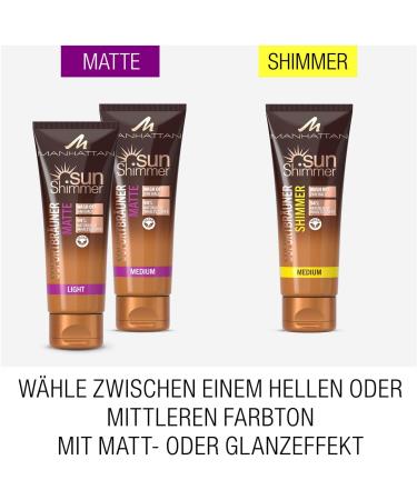 Manhattan Sunshimmer Instant Tan Shimmer Light for Flawless Tan with Up to 24 Hours Hold 125ml - Buy Online on SooperMarket.com
