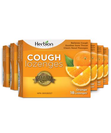 Herbion Naturals Cough Lozenges | Cough Reliever | Natural Orange Extract | Pack of 6