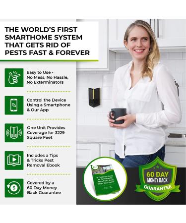 Ultrasonic Smart Rodent Repellent - Get Rid of Mouse, Rat, Spider & Pests in 7 Days - Indoor Pest Control Plug-In - 1 Count - Buy Online on SooperMarket.com