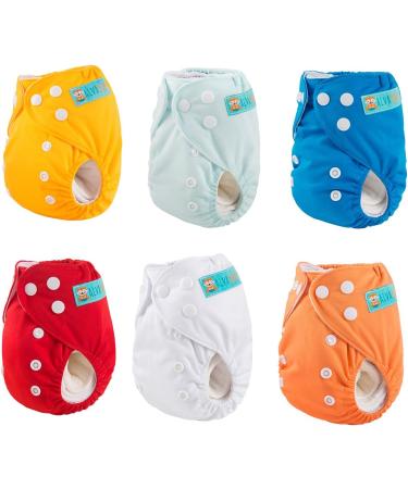 ALVABABY Newborn Cloth Diapers 6pcs with 12 Insert - 6SVB03 Pure Color 03 - For Less Than 12 Pounds - Snaps Closure - Pack of 1 - Buy Online on SooperMarket.com