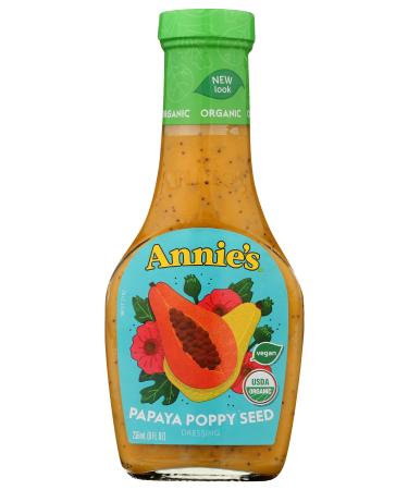 Annie's Papaya Poppy Seed Salad Dressing, Certified Organic, Vegan, 8 fl oz