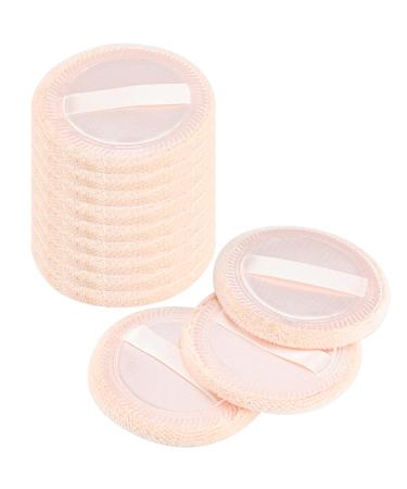 12 Pieces Powder Puffs Cotton Makeup Powder Pads Soft Face Compact Powder Puffs for Loose Powder Setting Powder Pressed Powder 2.36 Inch (Beige)