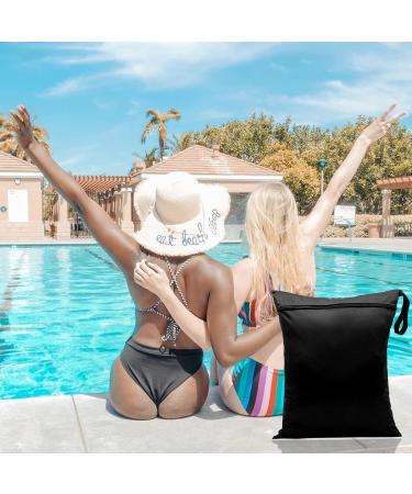 2Pcs Reusable Wet Dry Bags 13x14 inch | Waterproof Nappy Changing Bags for Babies | Ideal for Swimming, Camping, Travel | Black/Green - 30x35cm - Buy Online on SooperMarket.com