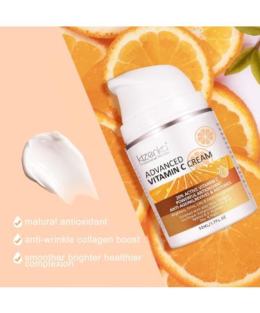 Vitamin C Cream 20% Vitamin C Age Aging Cream for Face and Skin Moisrturiser Day Cream Fits for Women for Smoothing Fine Lines & Wrinkles - 50ml - Buy Online on SooperMarket.com