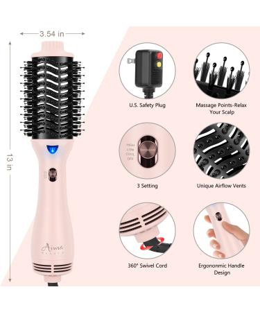 Aima Beauty One Step Hair Dryer Brush Volumizer - Pink | Reduce Frizz & Static | Hair Styling Tools - Buy Online on SooperMarket.com