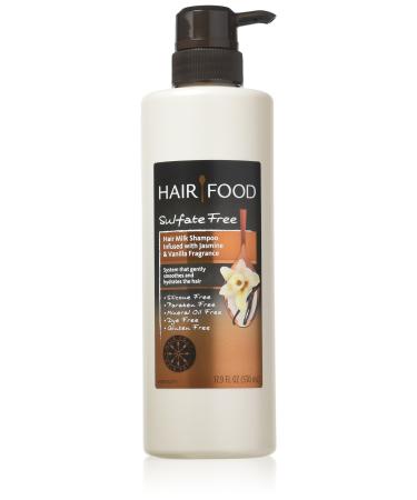 Hair Food Sulfate Free Hair Milk Shampoo with Jasmine & Vanilla Fragrance 17.9 Fluid Ounce