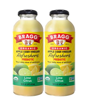 Bragg - Organic Apple Cider Vinegar All Natural Drink Limeade - 16 oz. (Pack of 2), 16 oz