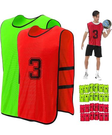 24 Pcs Lightweight Numbered Soccer Practice Vests for Men, Youth & Adults - Scrimmage Jerseys for Soccer, Lacrosse Training - Sport Supplies - Buy Online on SooperMarket.com