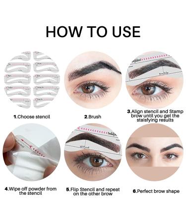 FFSTA Brow Stamp Stencil Kit - 13 Piece Set in Dark Brown - Buy Online on SooperMarket.com