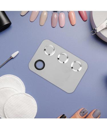 Stainless Steel Makeup Mixing Palette - Metal Foundation Tray for Cosmetics & Nail Art (5.89x3.93 Inch - Buy Online on SooperMarket.com