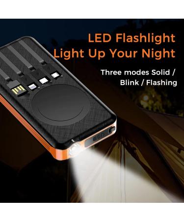Alpha Digital Outdoor Solar Portable Power Bank with Wireless Charging 10000mAh - Orange - Buy Online on SooperMarket.com