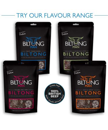 The Biltong Man Traditional Fatty Beef Biltong 250g - High Protein Low Sugar Keto Snack - Buy Online on SooperMarket.com