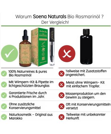 100% Organic Rosemary Oil for Hair Growth | Essential Oil for Lashes | Pure & Natural Hair Oil for Hair Loss - High Dose Rosemary Oil - Buy Online on SooperMarket.com