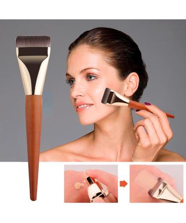 Jomewory Blending Brush for Makeup Wooden Handle Liquid Foundation Brush Face Makeup Tool Professional Contour Brush for Liquid Cream Powder Blending Buffing - Buy Online on SooperMarket.com