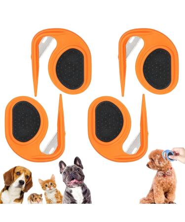 Pulunto dog comb for pets open knots comb for hair fur hair fur care trimmer brush comb puppy pet 4 pieces orange unit size