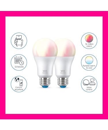 WiZ Connected 2-Pack Color 60W A19 Smart WiFi Light Bulb  16 Million Colors  Compatible with Alexa and Google Home Assistant  No Hub Required  2 Bulbs A19 Color 2 Count (Pack of 1) - Buy Online on SooperMarket.com