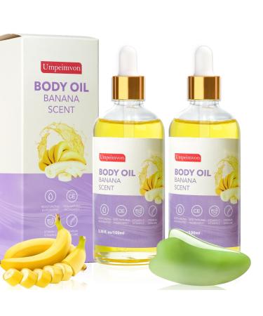 2 Pack Body Banana Juice Oil Vitamin C and E after Shower Body Oil for Women Moisturizing Hydrating Body Oil