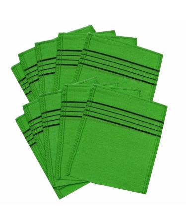 Korean Exfoliating Bath Washcloth 10pcs (Green)