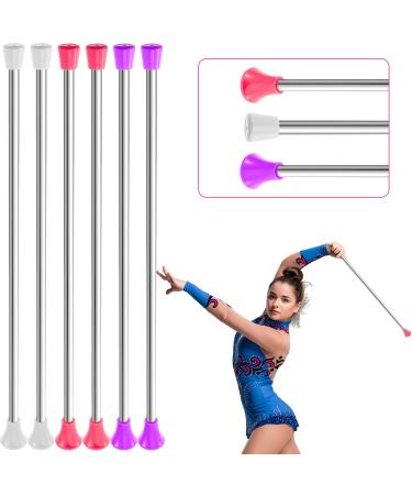 6 Pieces Twirling Batons Unisex Kids' Gymnastics Twirling Baton Dance Baton for Kids Girls Talent Shows, Artistic Dancing, Baton Twirling, Pink, White, Purple