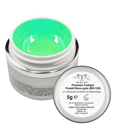 5g Premium PASTEL Neon color gel. Lind (MS-120) high coverage color gel covers with 1 layer