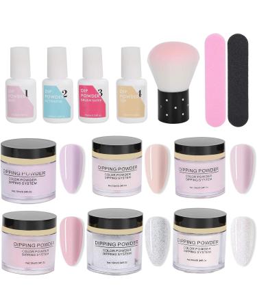 Dip Powder Nail Kit Nail Art Manicure DIY Salon Beginner Extension Kit Nail Dipping Powder Starter Set Nail Art Powder Top Base Coat Gel Dust Brush Manicure Tool Set for Nail K1214 - Buy Online on SooperMarket.com