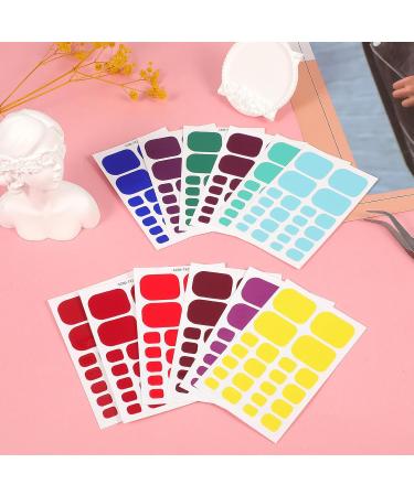 JSRQT 12 Sheets Full Toe Nail Stickers Solid Colors Toe Nail Polish Stickers Red Purple Brown Gel Nail Stickers with Nail File Full Toe Nail Wraps DIY Nail Decor Art Toenails Stickers for Women Girls - Buy Online on SooperMarket.com