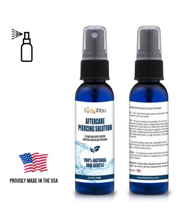 BodyJ4You Piercing Aftercare Saline Cleanser Spray - Case of 24x60ml | Natural Care Treatment Solution with Tea Tree, Aloe, and Sea Salt - Buy Online on SooperMarket.com