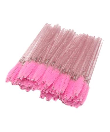 Rofitbest disposable crystal eye brush brush mascara magic sticks eyelash mascara brushes eye eyelash applicator brush (100 pink) 100 PCs pink