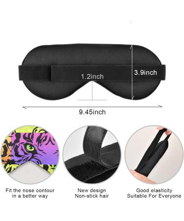 Haskirky Light Blocking Eye Mask for Men and Women - Breathable, Adjustable, Suitable for Travel, Yoga, Meditation - Comfortable Office deep Sleep Mask - Neon Tiger Eyes - Buy Online on SooperMarket.com