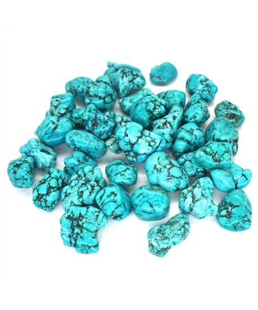 Natural Crystal Rough Natural White Turquoise Dyed Green Tumbled Irregular Stone Crystal Gemstone Natural Stone (Size : 50g)