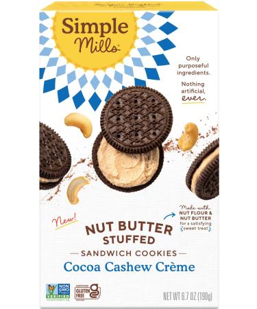 Simple Mills Cocoa Cashew Crme Sandwich Cookies - Gluten Free, Vegan, Healthy Snacks, 6.7 Ounce (Pack of 1) Cocoa Cashew Crme 6.7 Ounce (Pack of 1)