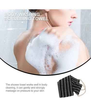 Dual-Sided Body Scrubber Sponge Back Exfoliator - Shower Loofah for Bath - 70x12cm Black - Buy Online on SooperMarket.com