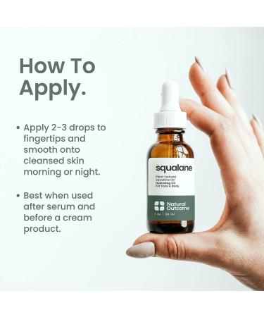 Natural Pure Squalane Oil | 100% Plant Derived for Face, Body, Hair & Lips | Weightless Moisturizer for Firming Skin, Reducing Fine Lines | 1 oz - Buy Online on SooperMarket.com