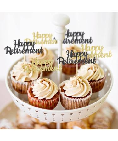 36 Pieces Happy Retirement Cupcake Toppers Retirement Food Picks Glitter Retired Cupcake Picks Retirement Theme Party Cake Decorations for Retirement Theme Party Supplies (Black Gold) - Buy Online on SooperMarket.com