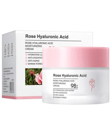 Rose Day Face Cream with Natural Rose Oil Rose Moisturizing Cream with Hyaluronic Acid Moisturizing and firming Face Cream Rose Water Revitalizing Day Cream Face Moisturizer for dry skin