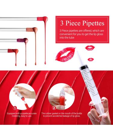 30 Pcs Clear Lip Gloss Tube Containers Bulk with Rubber Insert - 10ml Empty Pink Lip Oil Tubes for DIY Makeup and Homemade Lip Balm - Buy Online on SooperMarket.com