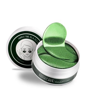 Under Eye Patches 60Pcs Green Tea Matcha Eye Masks for Puffy Eyes Under Eye Gel Patches with Moisturizing & Anti-Aging Effect Eye Patches Skincare for Dark Circles Eye Bags Improve Lines and Wrinkles