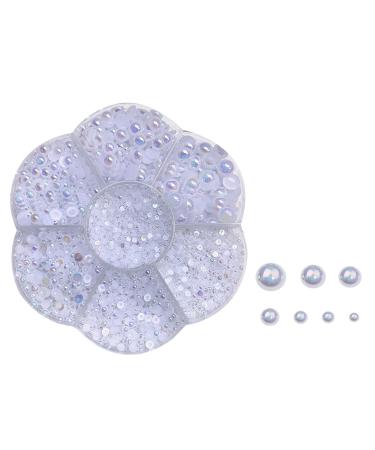 Fashion Half Beads Nail Art Decorations In Various Show Your Charm For Women And Girls Nail Art Accessories White