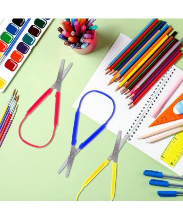 Yellow Loop Scissors for Kids Adult Easy Grip Easy Opening Adapted Scissors for Special Needs Safety Round Tip Open Squeeze Handles Multipurpose Comfort Grip Stainless Steel Office Scissors - Buy Online on SooperMarket.com
