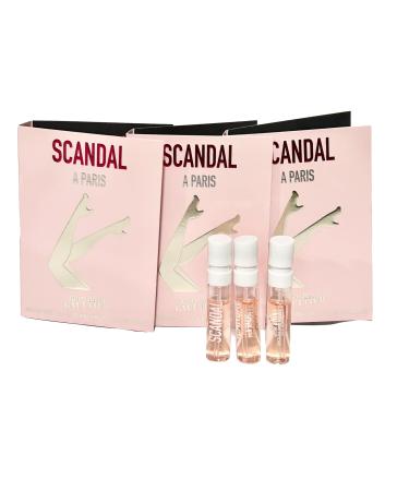 Jean Paul Gaultier A Paris Scandal Women Sample EDT 0.05 fl. oz. / 1.5 ml Vial Spray Mini Perfume Vial Eau De Toilette (Set of 3)