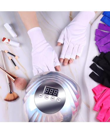 SIUSIO Anti UV Shield Glove - UV Protective Sleeves Fingerless Glove for Gel Manicures protect Hands from LED Lamps Nail Dryer Professional Protection Tool for Skin Care Nail Art Microfiber White - Buy Online on SooperMarket.com