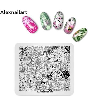 Nail Stamping Plate Set of 5 - Flower & Parrot Nail Art Templates | Perfect for Creative Designs! - Buy Online on SooperMarket.com