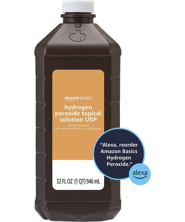 Amazon Basics Hydrogen Peroxide Topical Solution USP 32 fl oz - 1 Pack - Buy Online on SooperMarket.com