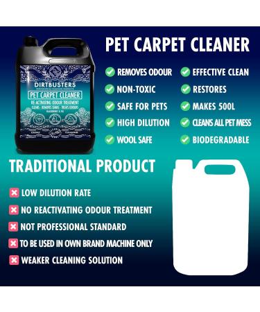 Dirtbusters Pet Carpet Cleaner Blackberry and Fig and Geranium and Chamomile 2x5 Litre Professional Carpet and Upholstery extraction shampoo solution cleaner with reactivating odour treatment. - Buy Online on SooperMarket.com